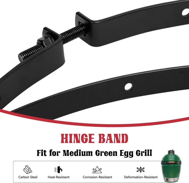 Vankey Hinge Band for Medium Green Egg, Heavy Duty Carbon Steel Bands, Replacement Band for Large Big Size Green Egg Accessories, Effortless Install & Perfect Seal（M-One-Piece） - Image 2